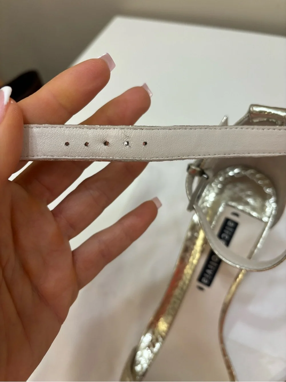 🌟 Alice + Olivia Gold Snake-Embossed Ankle Strap Sandals - NWT